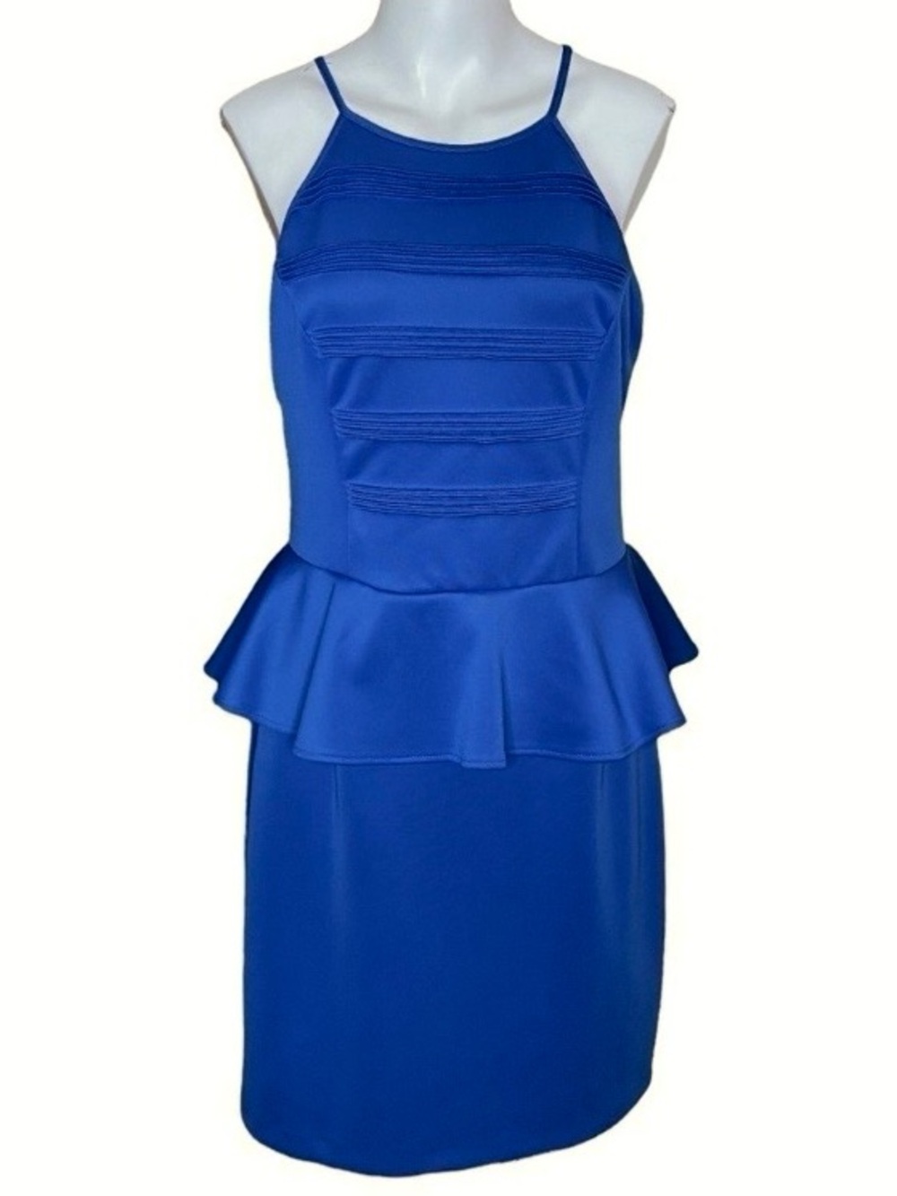 Bisou Bisou Royal Blue Peplum Midi Dress